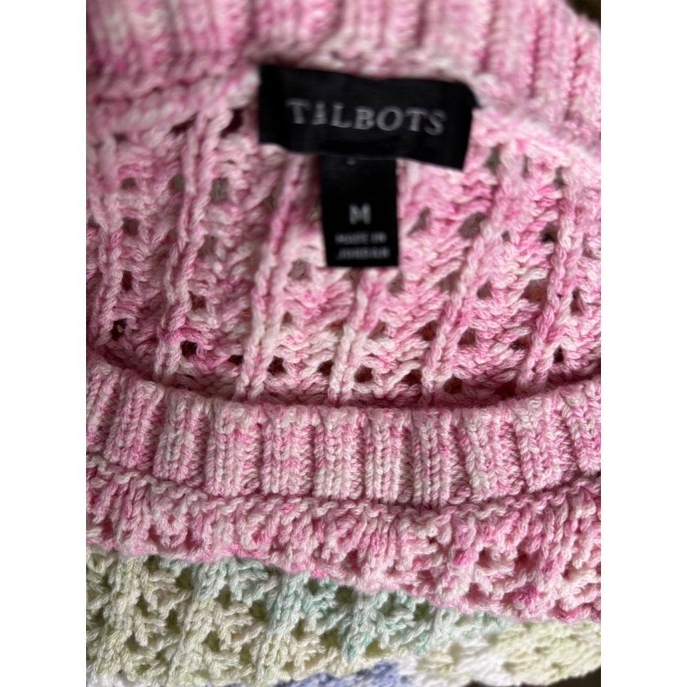 Talbots pastel striped light sweater size medium - Picture 3 of 9